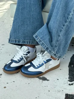 Design By Si Accra sneakers med stjerne - Hvid/navy