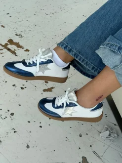 Design By Si Accra sneakers med stjerne - Hvid/navy