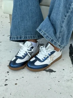 Design By Si Accra sneakers med stjerne - Hvid/navy
