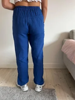 Design By Si Aino hør bukser - kongeblå Online