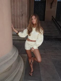 Design By Si Alette minishorts med striber - Hvid/gul Hot