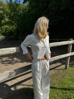 Design By Si Alina skjorte med striber - Hvid/sort Hot