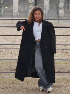 Design By Si Alva oversized frakke - Sort Best