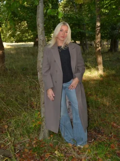 Design By Si Alva oversized frakke - Taupe Hot