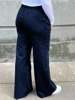 Design By Si Amalia stribede bukser - navy Best