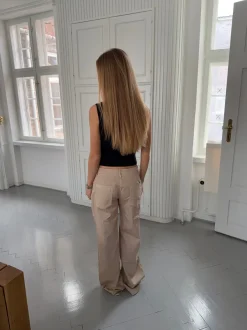 Design By Si Ama lærredsbukser - Beige Online