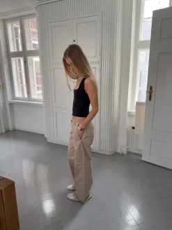 Design By Si Ama lærredsbukser - Beige Online