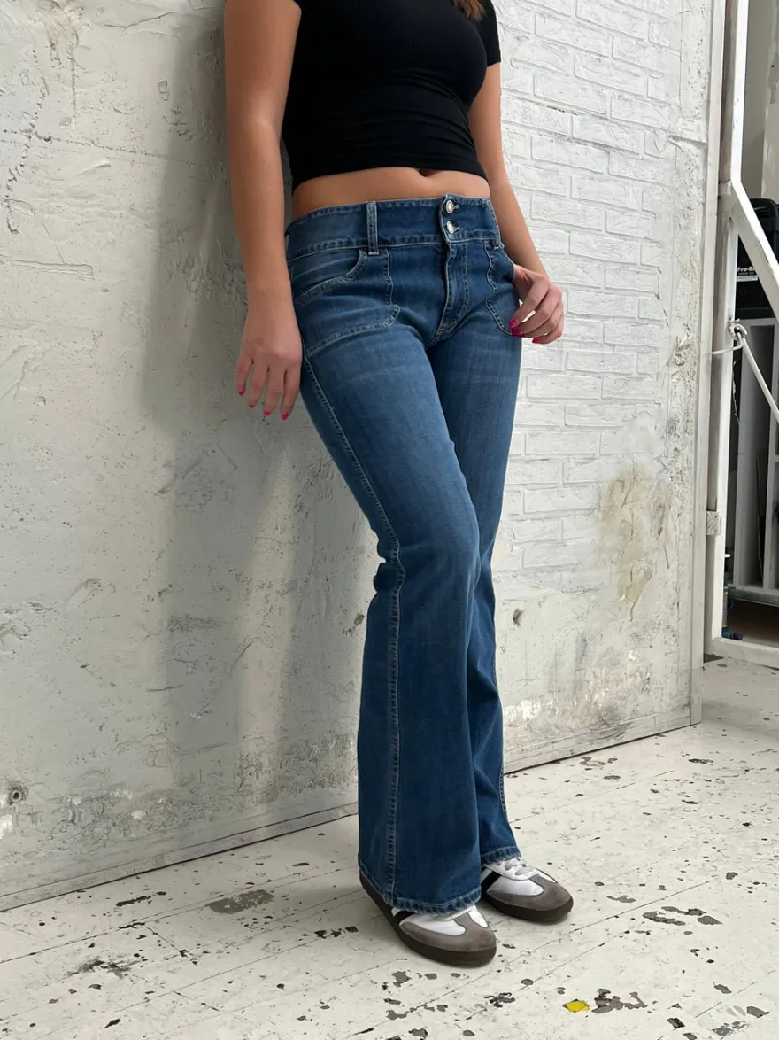 Design By Si Amani bootcut jeans - Blå denim