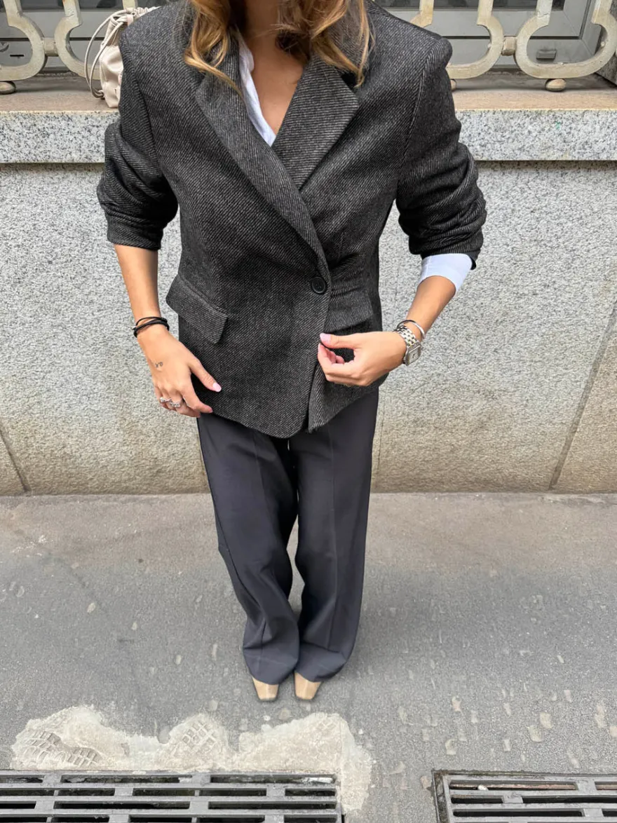 Design By Si Anahita kort blazer - Mørkebrun/Sort Hot