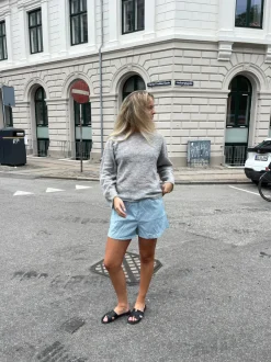 Design By Si Andrea shorts med striber - Grøn/hvid