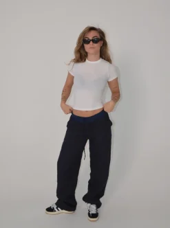 Design By Si Angel hør bukser - navy Online