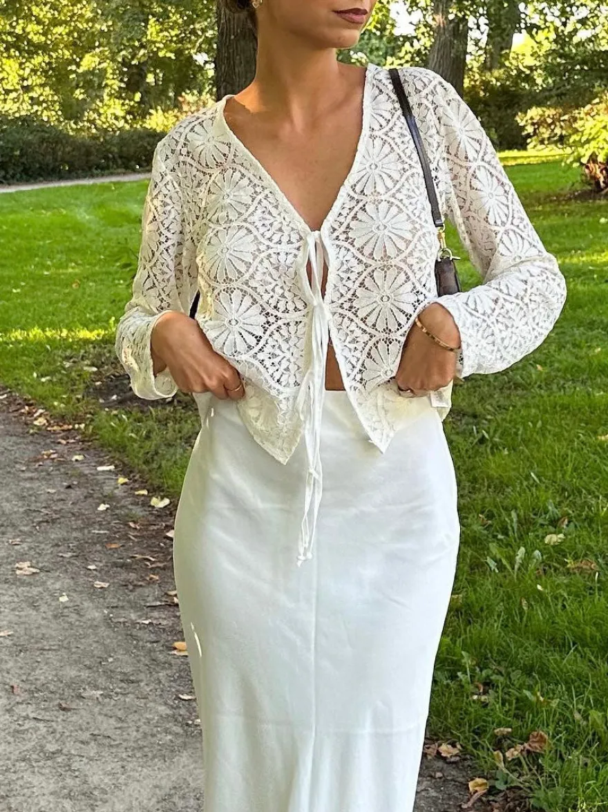 Design By Si Angelina blondebluse - Hvid Outlet