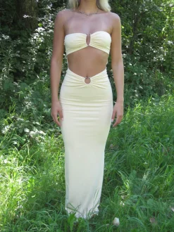 Design By Si Ania maxikjole - Gul Best