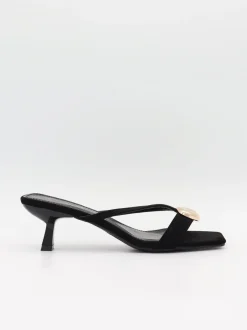 Design By Si Annaline mules med gulddetalje - Sort/guld Discount