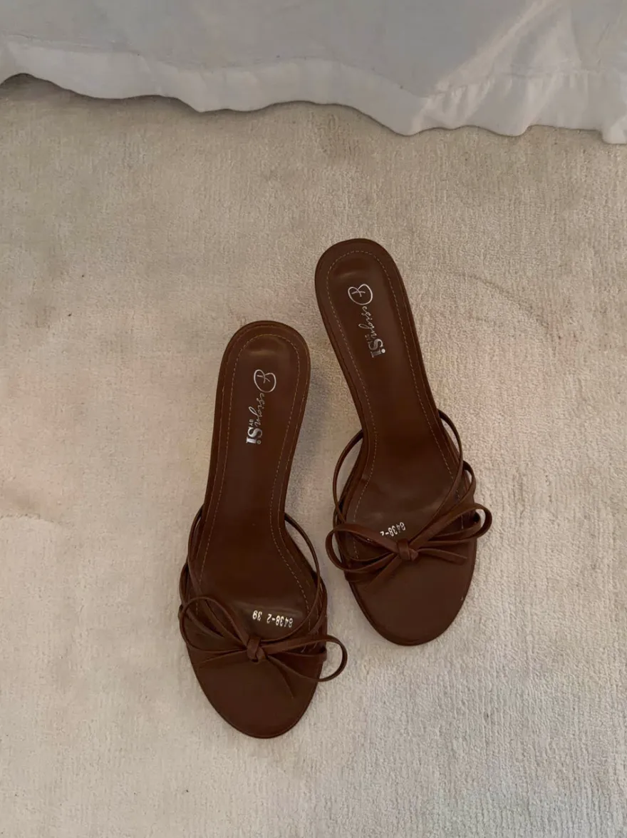 Design By Si Anna mules med sløjfedetalje - Brun Best