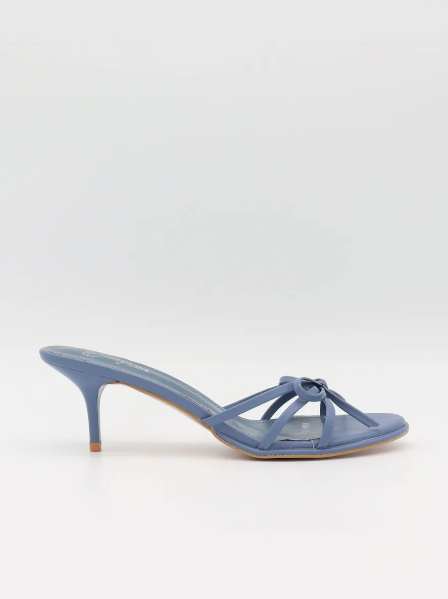 Design By Si Anna mules med sløjfedetalje - Støvet blå Online