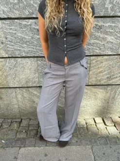 Design By Si Anna Olympia lavtaljede suit bukser - Grå Online