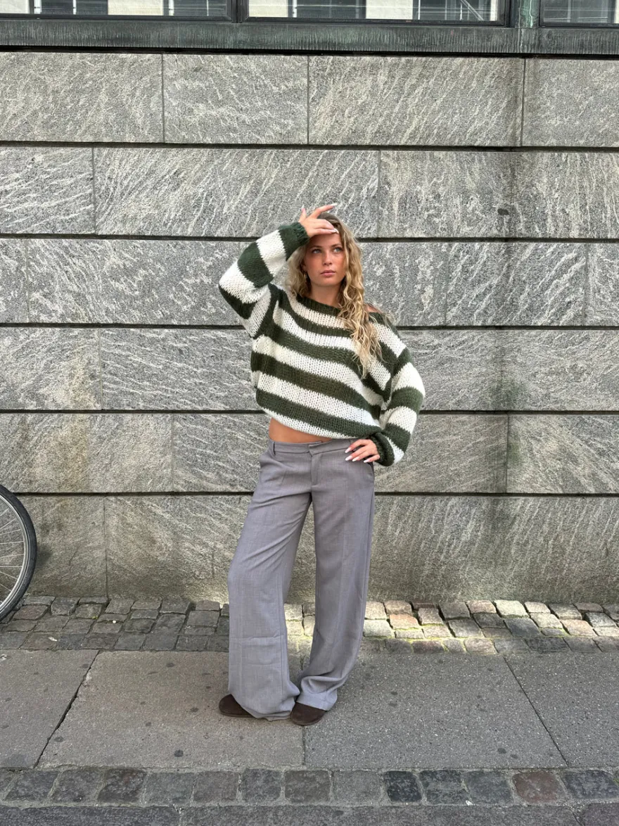 Design By Si Anna Olympia striktrøje - Kaki Clearance