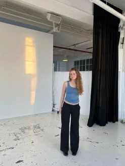 Design By Si Anna Olympia wide leg suit pants - Sort
