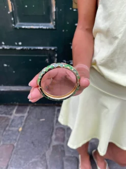 Design By Si Arna armbånd med mønster - Grøn/guld Outlet