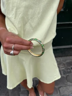Design By Si Arna armbånd med mønster - Grøn/guld Outlet