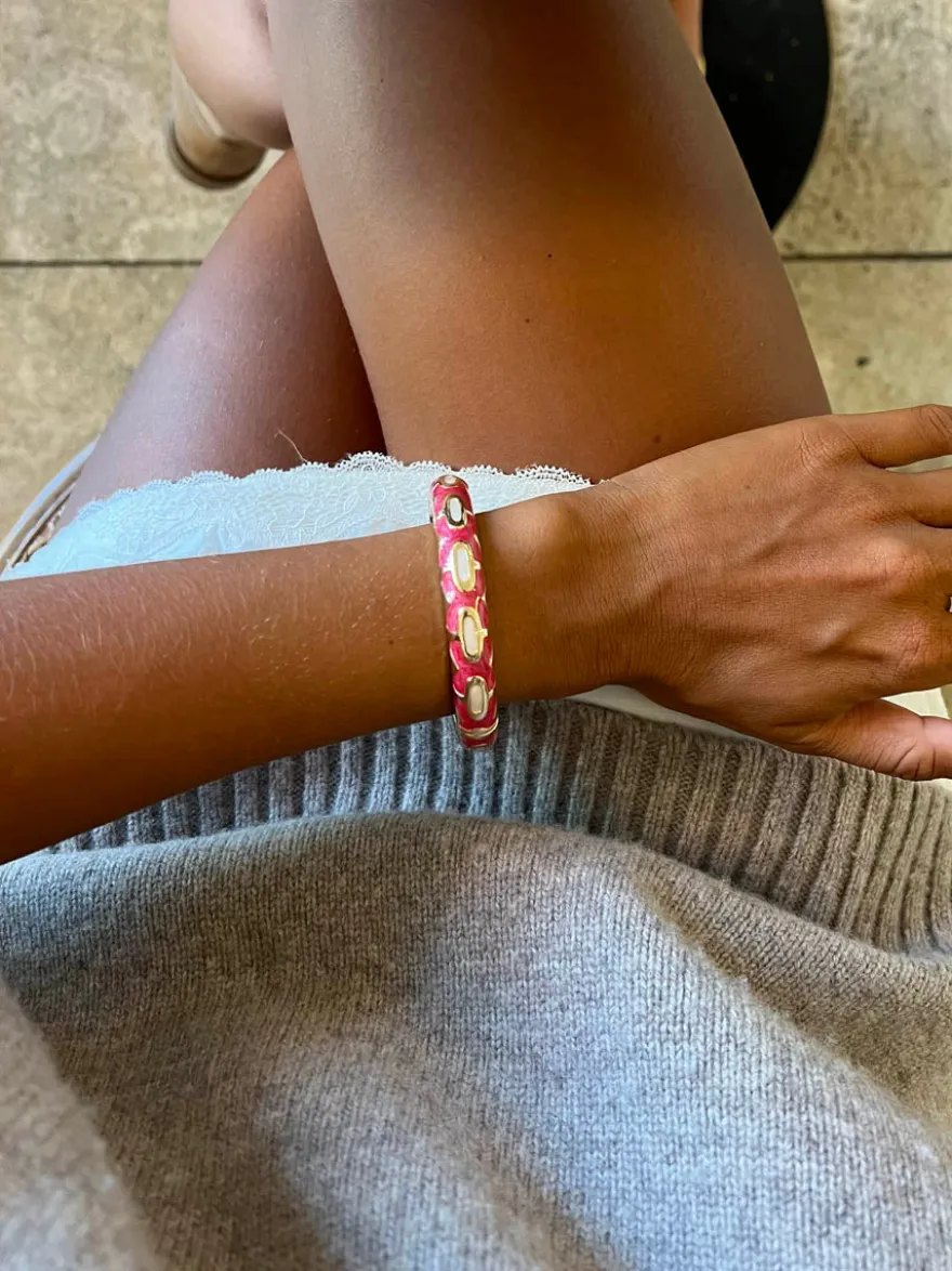 Design By Si Arna armbånd med mønster - Lyserød/guld Outlet