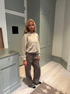 Design By Si Asta bukser med striber - Brun Discount