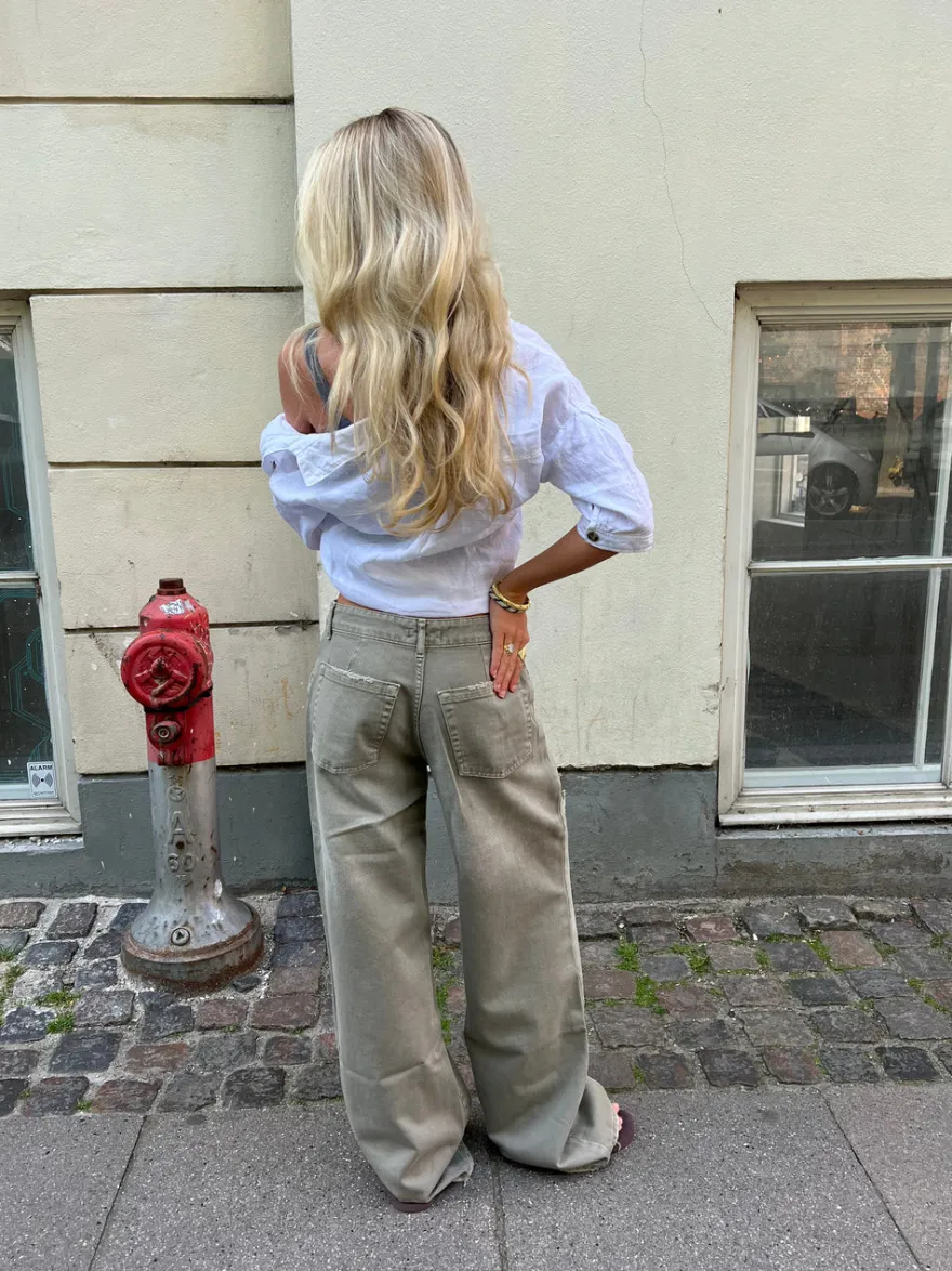 Design By Si Audrey jeans - Sage grøn Hot