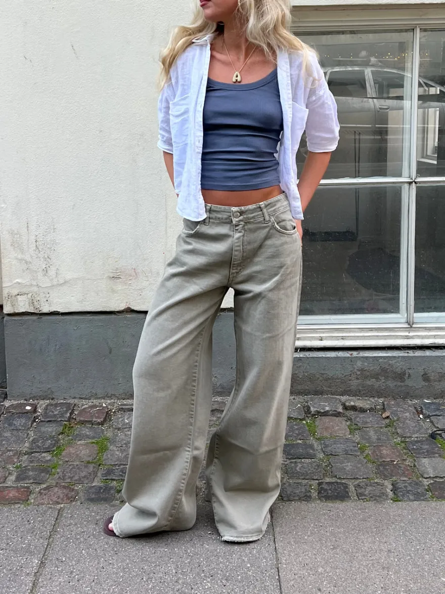 Design By Si Audrey jeans - Sage grøn Hot