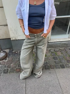 Design By Si Audrey jeans - Sage grøn Hot