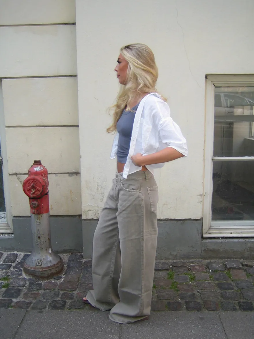 Design By Si Audrey jeans - Sage grøn Hot