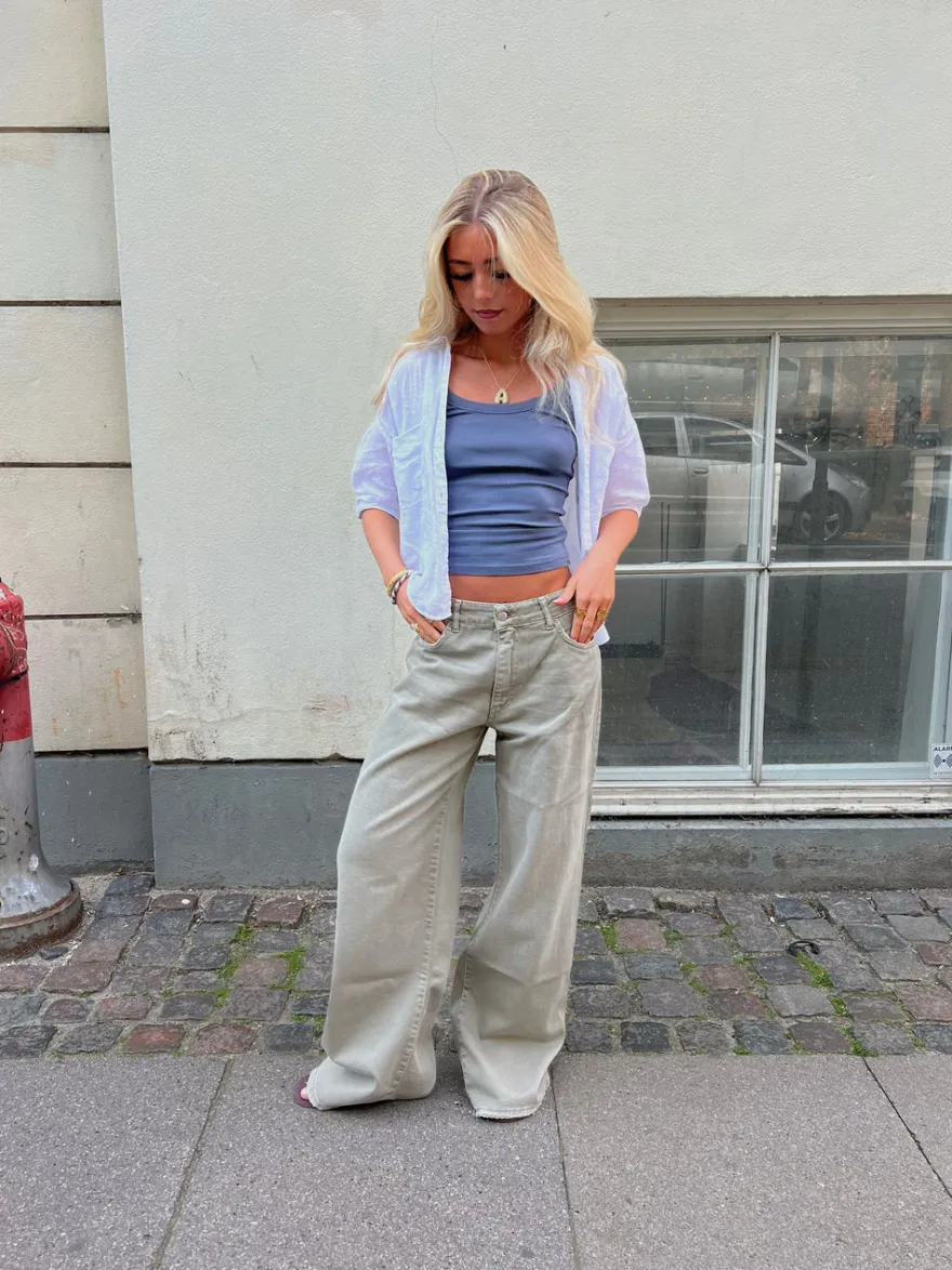 Design By Si Audrey jeans - Sage grøn Hot