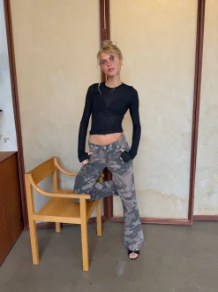 Design By Si Audrine army jeans - Brun/grøn Discount