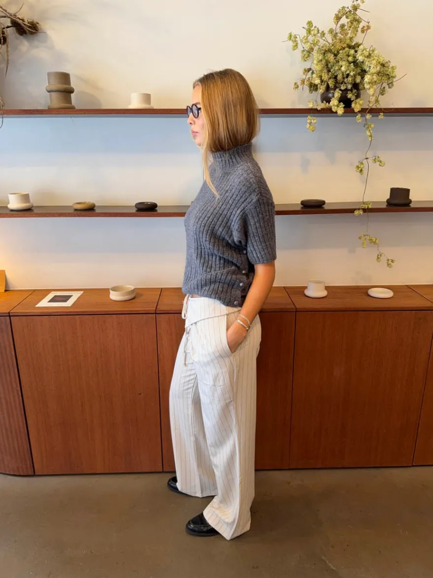 Design By Si Avelina bukser med bindebælte - Off white Discount