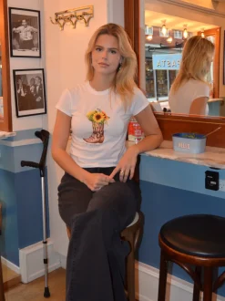 Design By Si Be my sunflower baby tee - Hvid Clearance
