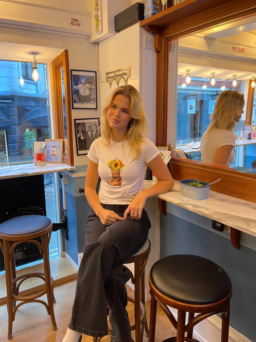 Design By Si Be my sunflower baby tee - Hvid Clearance