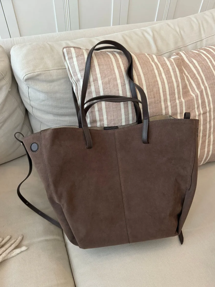 Design By Si Bergen skuldertaske i ruskind - Brun Outlet