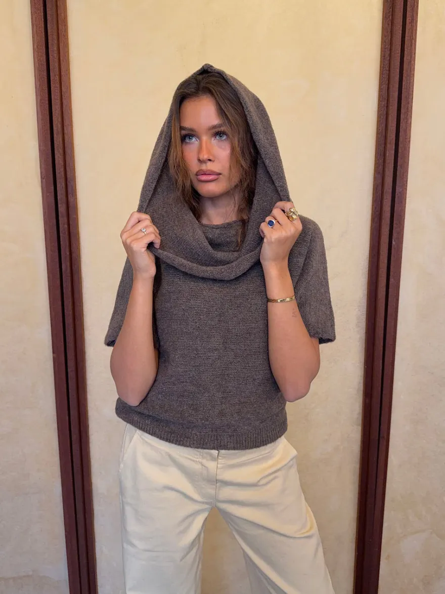 Design By Si Bolivia multi striktrøje - Taupe Sale