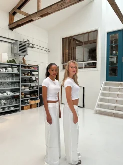 Design By Si Bonnie satin bukser - hvid