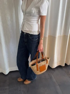 Design By Si Botalia strandtaske i flet - Beige Best