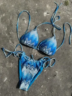 Design By Si Breezy glitter bikini - Blå Discount