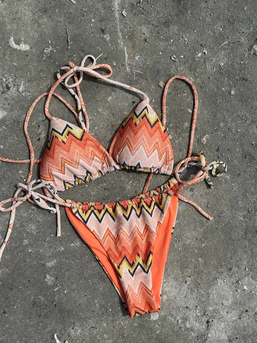Design By Si Breezy glitter bikini - Orange New