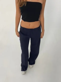 Design By Si Britney lavtaljede suit bukser - navy Hot