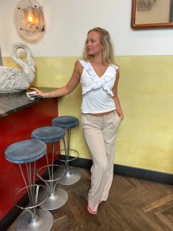Design By Si Britney lavtaljede suit bukser - Beige Outlet