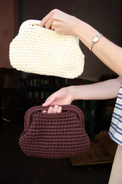 Design By Si Calia hæklet clutch - Lys gul Hot