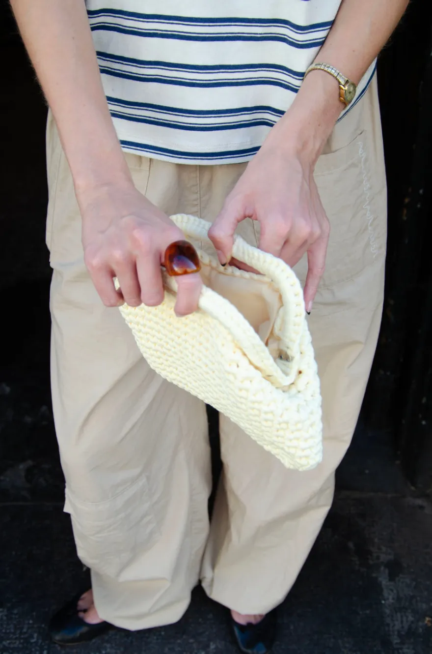 Design By Si Calia hæklet clutch - Lys gul Hot