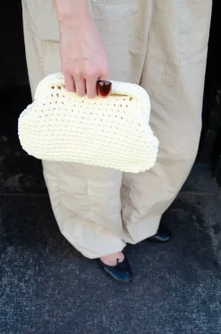 Design By Si Calia hæklet clutch - Lys gul Hot