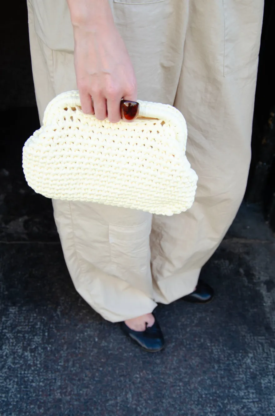 Design By Si Calia hæklet clutch - Lys gul Hot