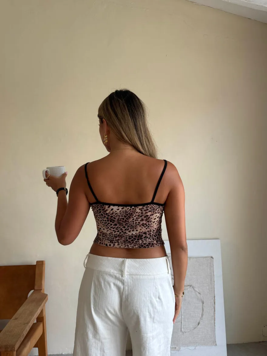Design By Si Capri top - Leopard New