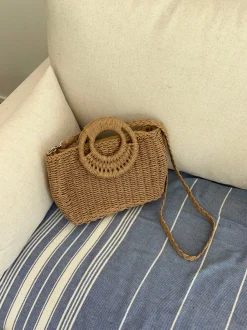 Design By Si Capua flettet taske med strop - Beige Outlet